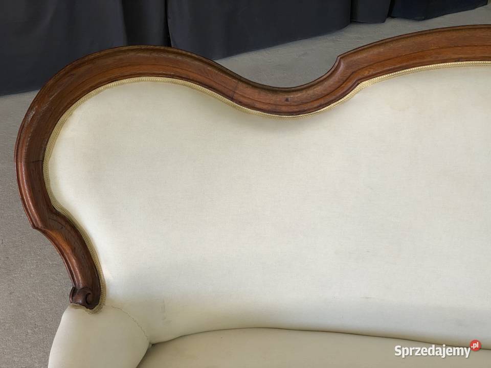 Elegancka sofa ludwikowska rzeźbiona rama zachodniopomorskie