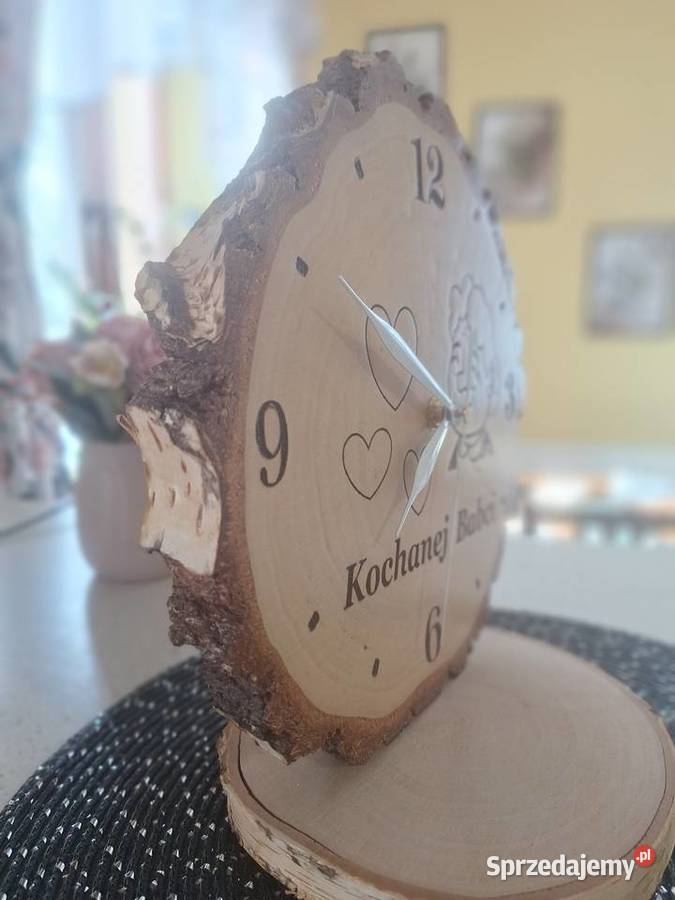 Zegar z drewnagrafika Babci stołowy Strzyżów sprzedam