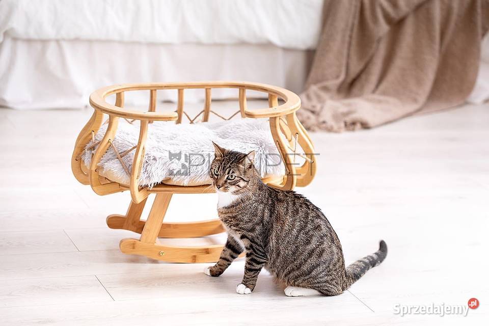 Legowisko drewniane bujane kota Wrocław
