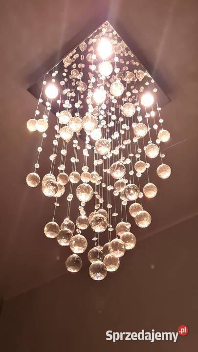 Lampa glamour zwis kryształowy szklany Białystok