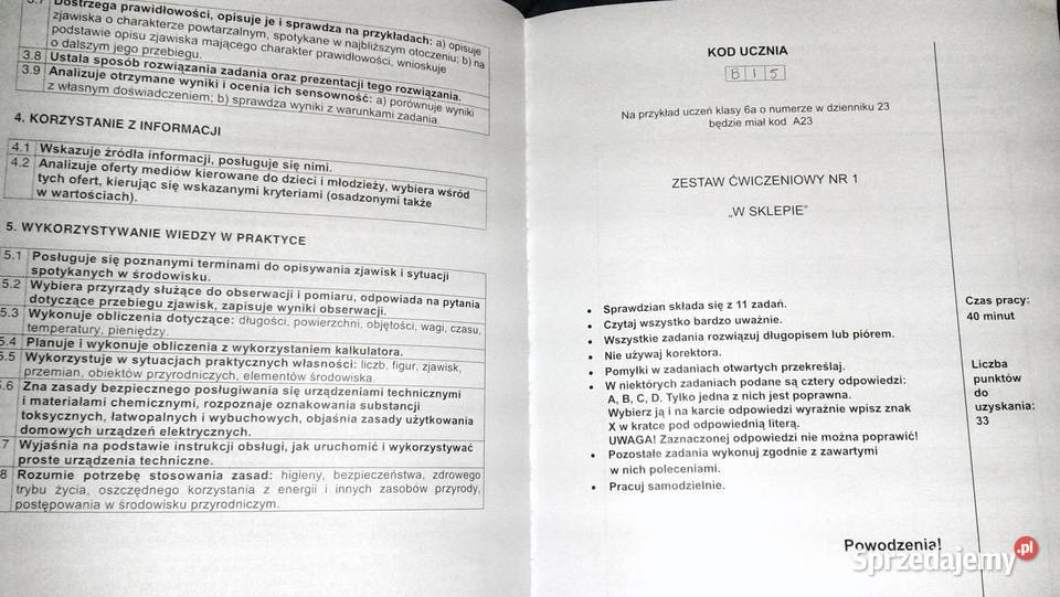 Sprawdzian szkole podstawowej Bartosz Rutkowski Chełm