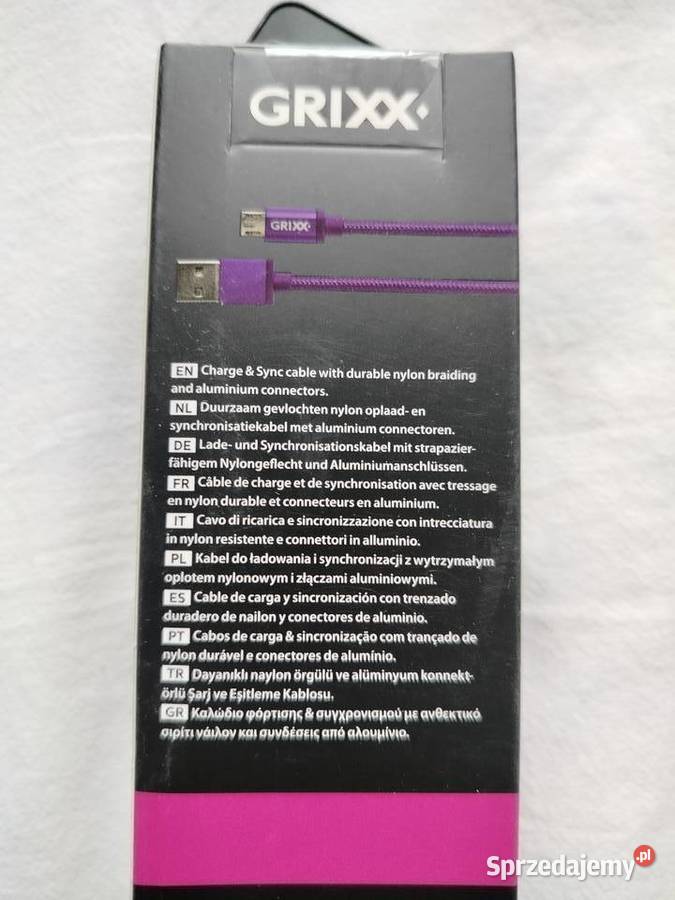Kabel USB Micro USB GRIXX 1 m Fioletowy