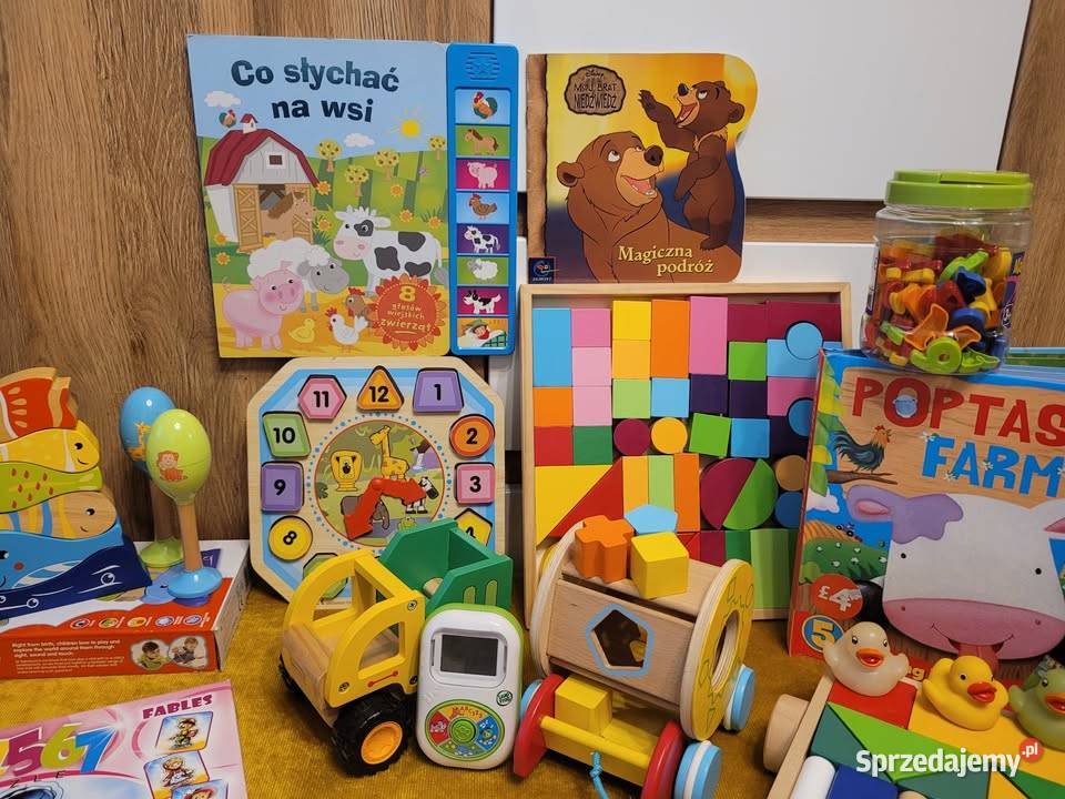 Pierwsze zabawki drewniane puzzle książeczki Bydgoszcz