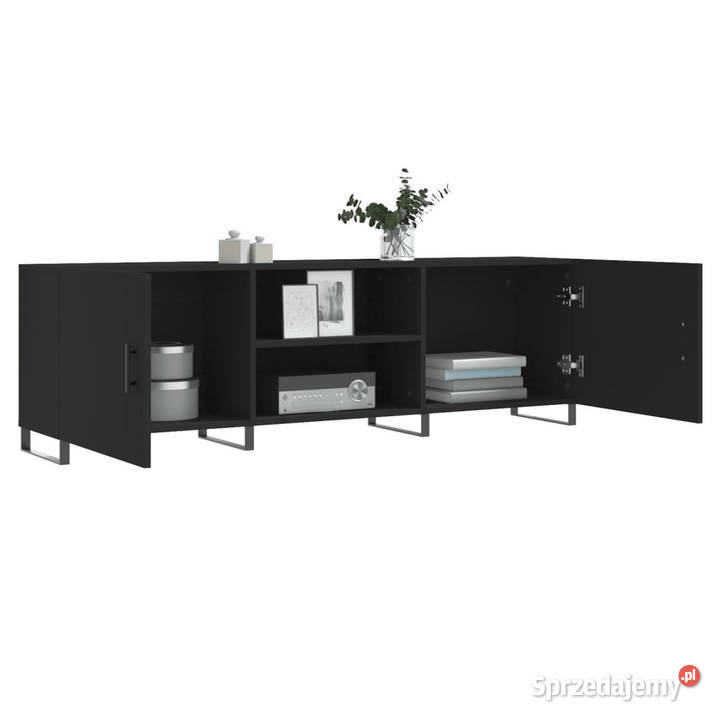 Szafka pod TV czarna 150x30x50 materiał Warszawa