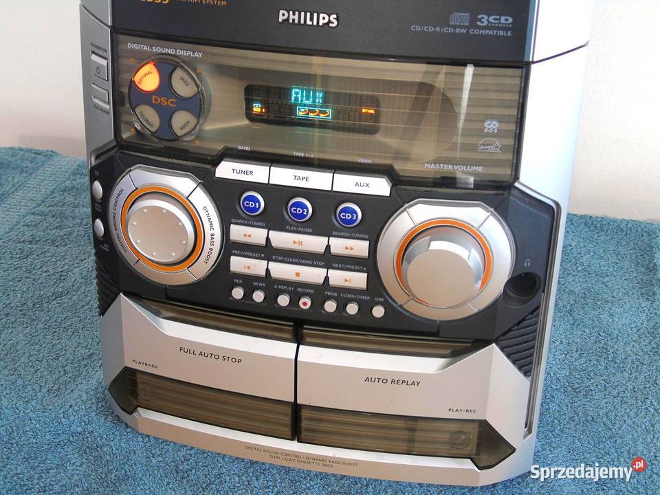 Wieża Philips FWC355 CD AUX RDS magnetofon