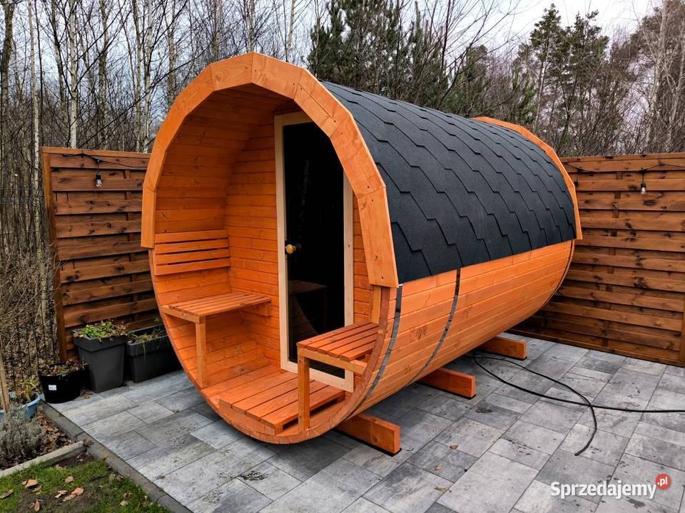 Sauna ogrodowa beczka z przedsionkiem PRODUCENT