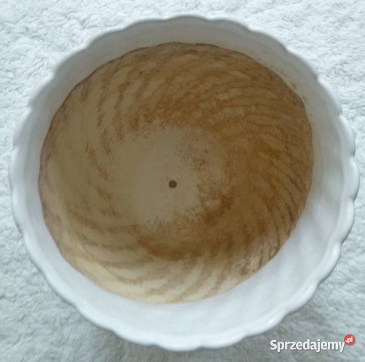 Biała ceramiczna doniczka z podstawką wys 15 biały Warszawa