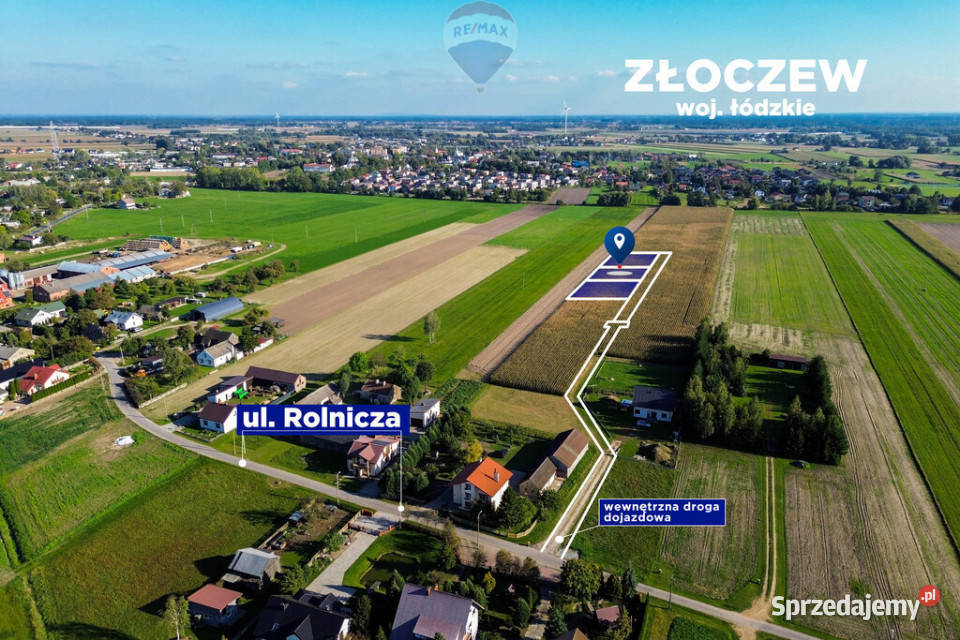 Kompleks trzech działek budowlanych 0m łódzkie Złoczew