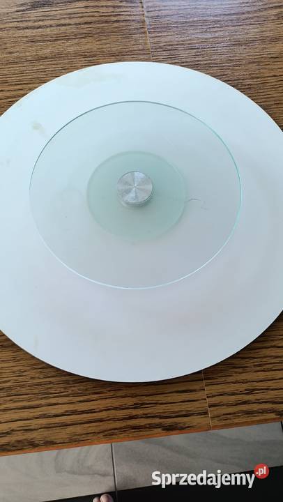 Szklana obrotowa patera piękne żywe wiosenne