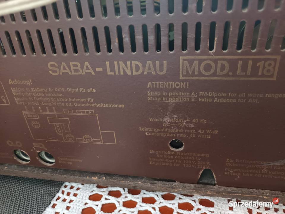 Saba Lindau Model LI 18 lampowe sprawne UKF Tychy