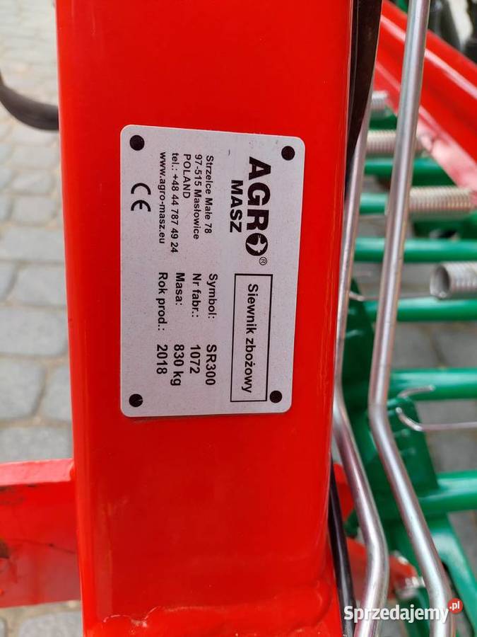 Sprzedam siewnik Agro masz 3m SR300 nowy redlice Końskowola