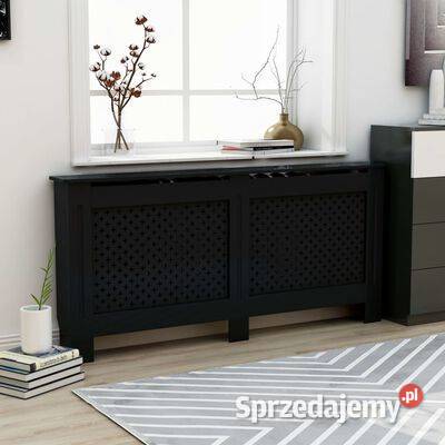 vidaXL Osłona na kaloryfer czarna 172x19x815 MDF