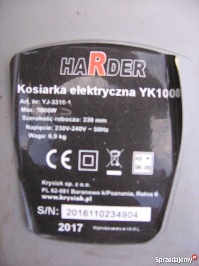 Kosiarka elektryczna do trawy Harder YK1000 Watt Elektryczne Warszawa