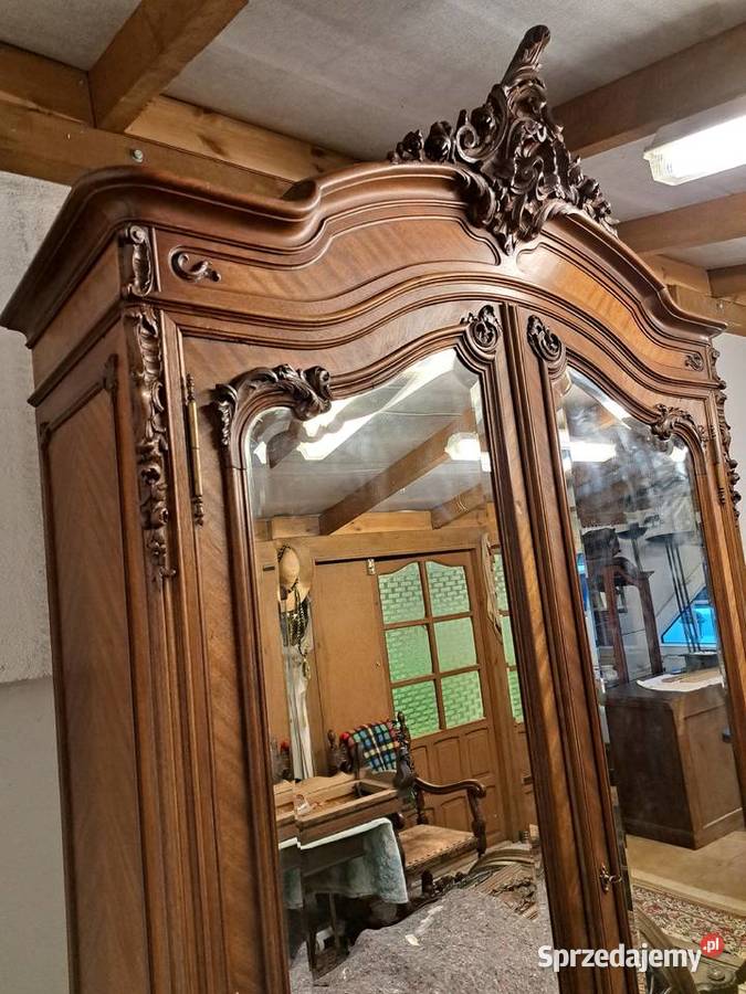 Piękna 2drzwiowa szafa Ludwik Filip z lustrami Myślibórz