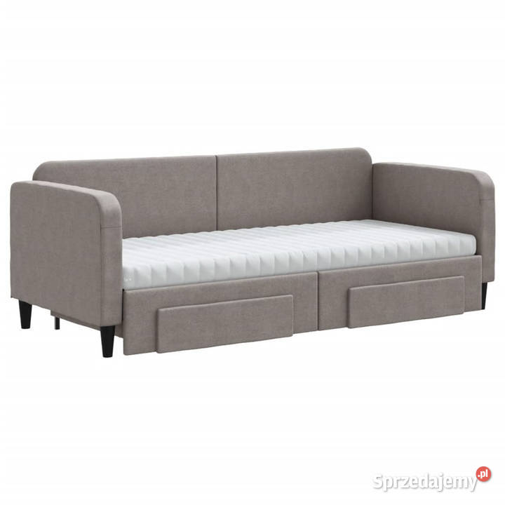 Sofa rozsuwana z szufladami taupe tkanina 80x200 Łóżka mazowieckie Warszawa