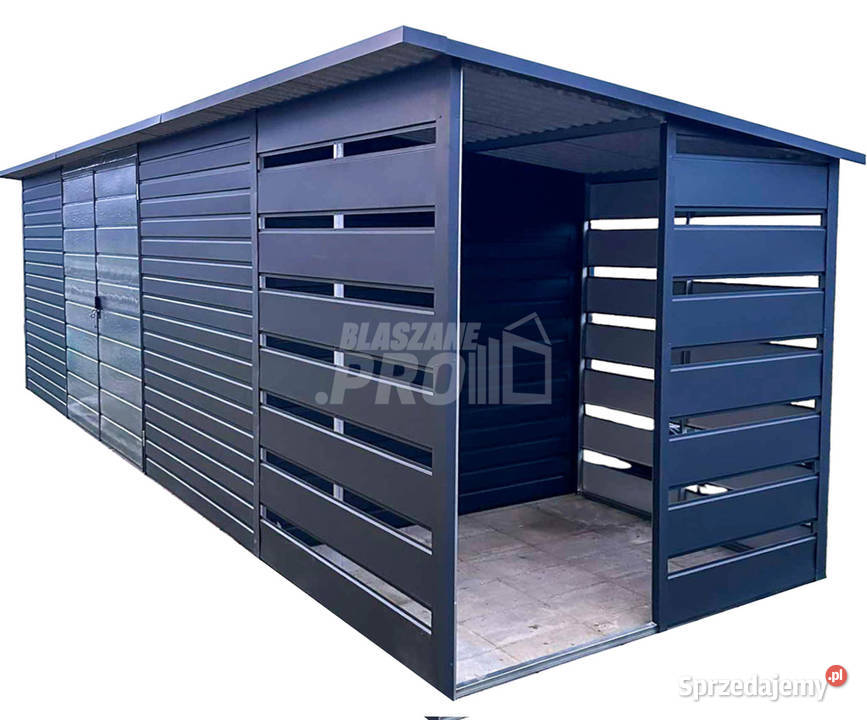 Schowek domek ogrodowy 6x2m wiata 15m Antracyt Zamość
