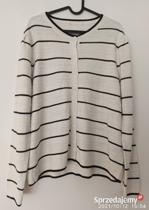 Biało czarny sweter rozpinany rozmiar 4850 Paski Radzyń Podlaski