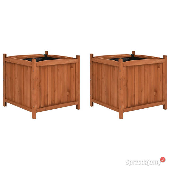 Podwyższone donice 2 50x50x50 drewno jodłowe