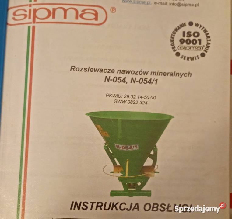 Sprzedam rozsiewacz nawozów sipma n0541 Nasławice