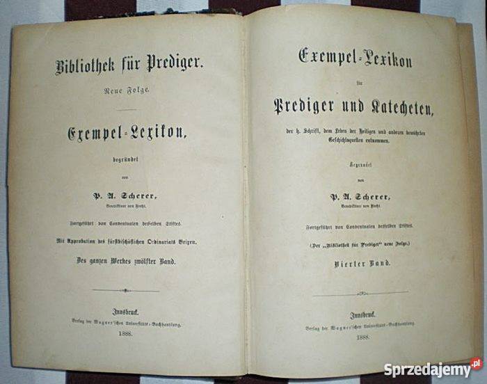 Exempel Lexikon fur Brediger und Katecheten 1888 Ostrów Wielkopolski