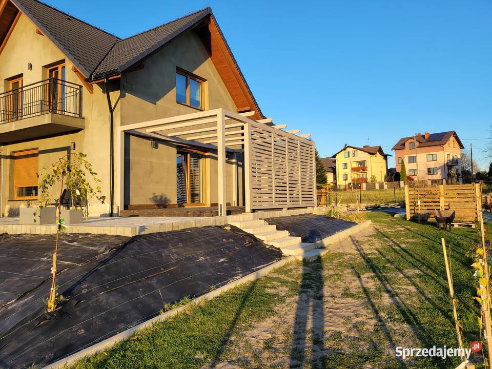 Pergola taras drewniany zadaszenie Ligota