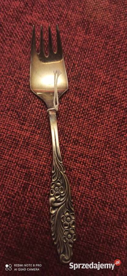 Platerowy widelczyk do owoców Sygnowane pomorskie