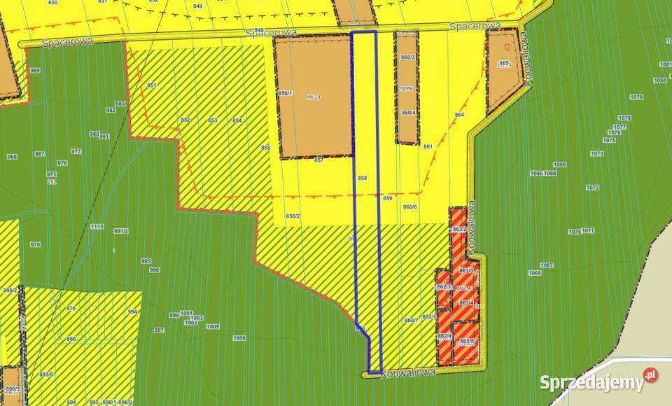 Działka rolna 127 ha Urzędów obręb Wodna 32m