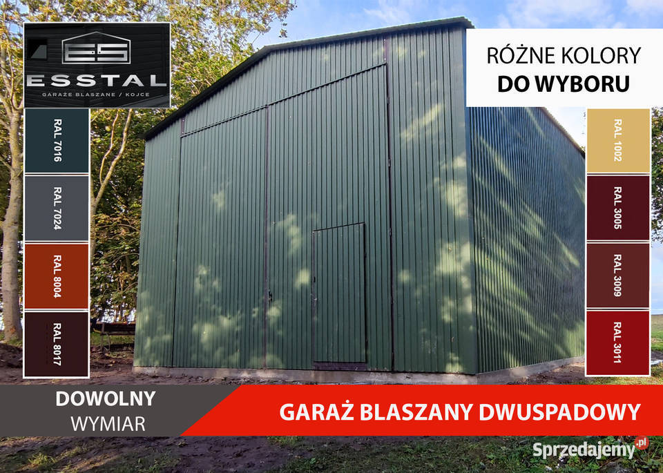 D41 Garaż Blaszany MAGAZYN Garaże Blaszane Wiaty Sprzedaż Końskie
