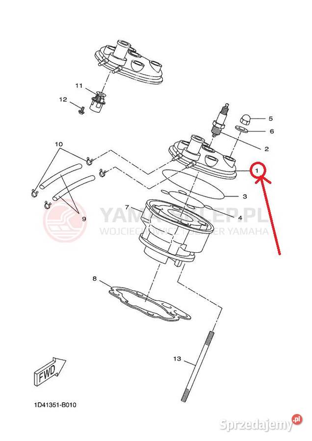 Głowica cylindra Yamaha TZR 5WXE111100 Oryginał