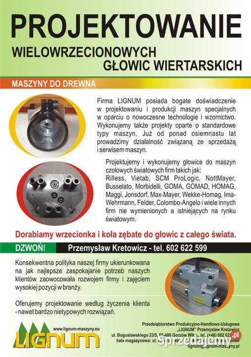 produkcja głowic wiercących do drewna i metalu Produkcja Kłodawa