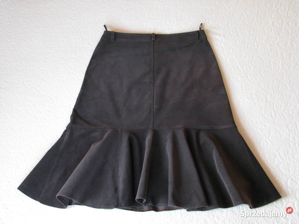 Sztruksowa spódnica z kloszem kloszowana brąz 44 Brzegi