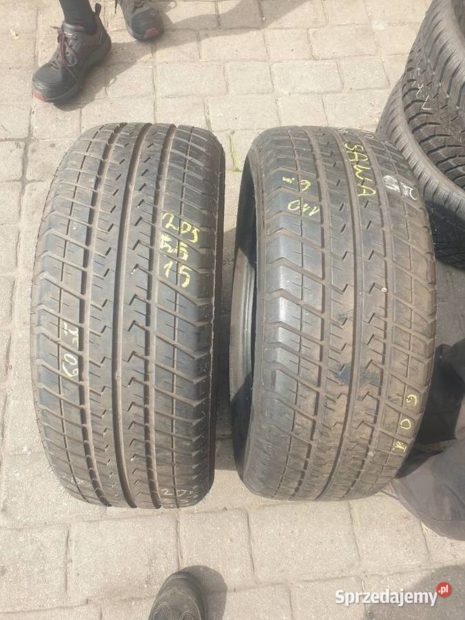 Dwie sztuki opon letnich 20555 R15 5 mm bieżnika Dobre Miasto