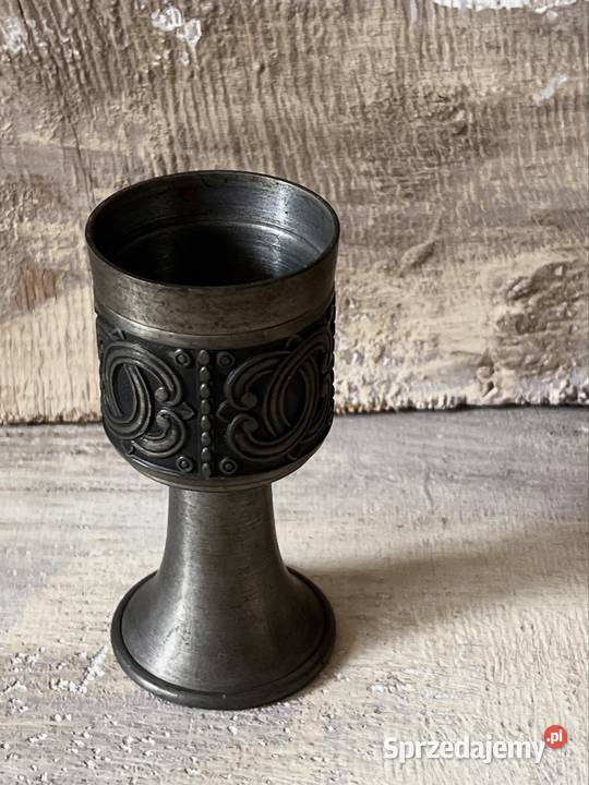 Kielich z cyny na nóżce Antyki Miasteczko Śląskie
