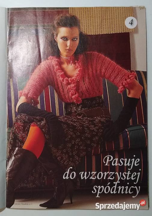 Dama w swetrze 9102010 szydełko druty Gdańsk sprzedam