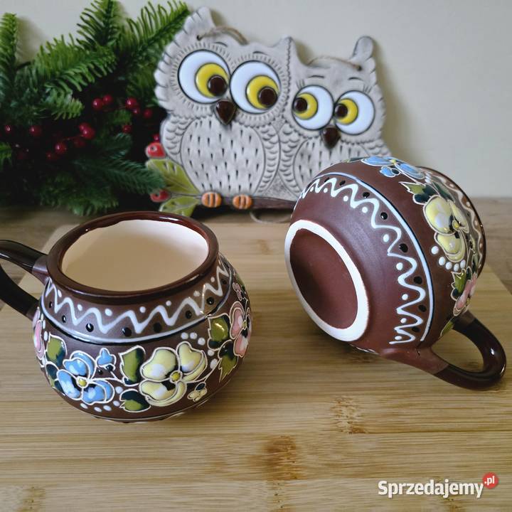 Ekskluzywne Ręcznie Malowane Kubki Ceramiczne 2 Kubki Bydgoszcz
