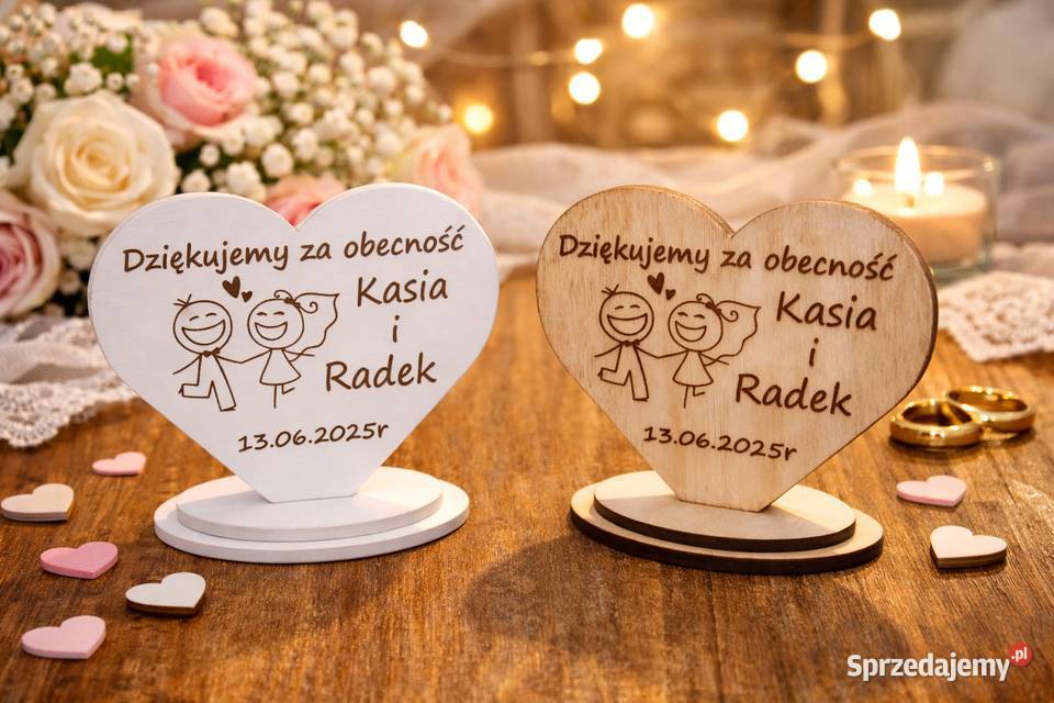 Drewniane serce z podziękowaniem gości Gorzów Wielkopolski