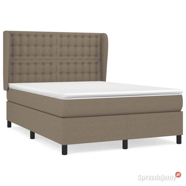 Łóżko kontynentalne z materacem taupe tkanina 193cm Warszawa