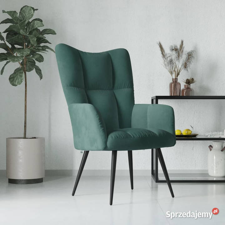 Fotel ciemnozielony obity aksamitem WM328075 Warszawa
