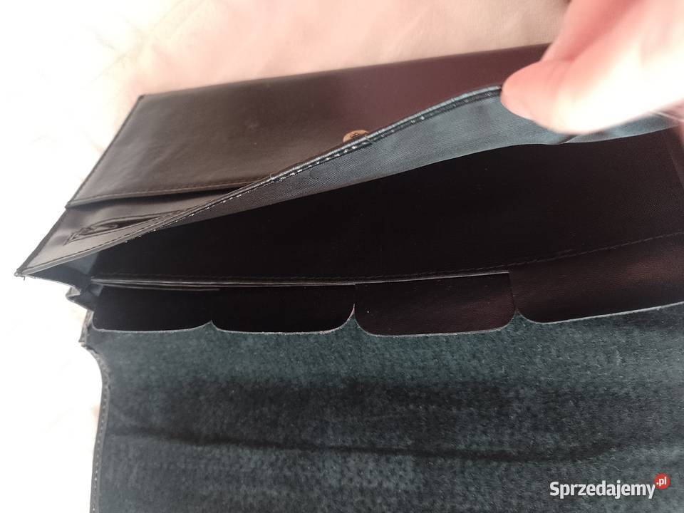 Real Leather Duży skórzany Portfel z Londynu Kraków