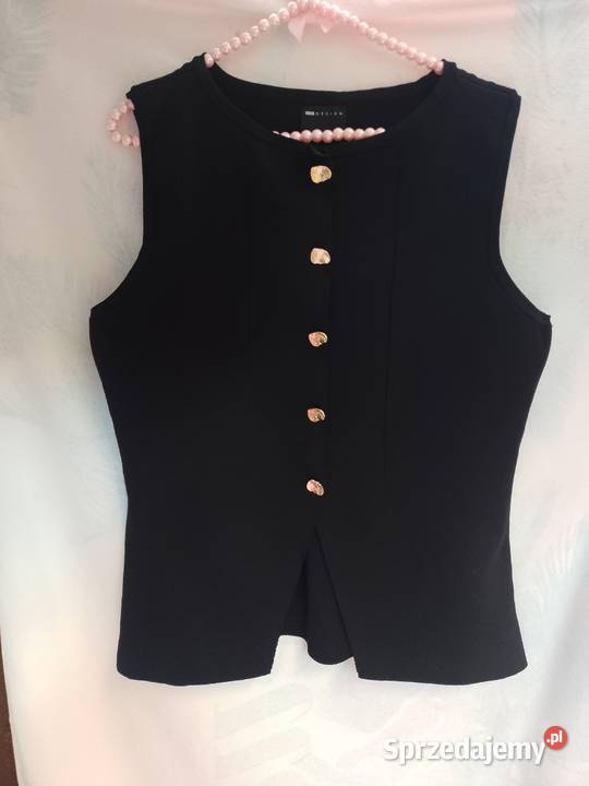 4446 ASOS DesignCzarna dzianinowa kamizelka