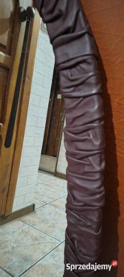 Stare lustro w skórzanej ramię skórzana rama 46cm Mielec