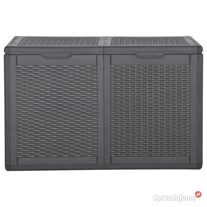 Skrzynia ogrodowa 180 L czarna rattan PP Warszawa