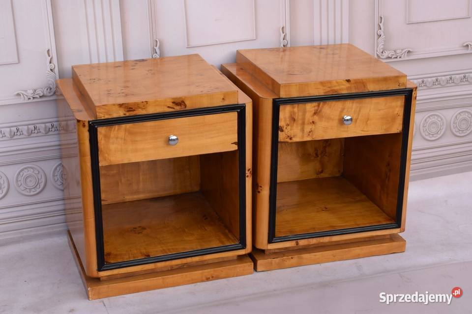 Dwa Nakastliki Stoliki Szafki Nocne Art Deco Kraków