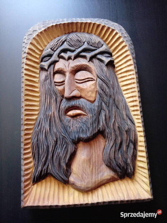 Płaskorzeźba Jezusa drewniana śląskie Częstochowa sprzedam