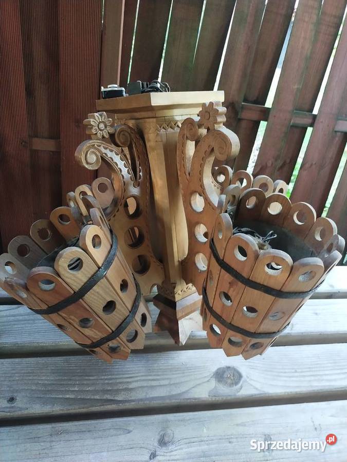 Lampa góralska styl zakopiański drewniana Katowice
