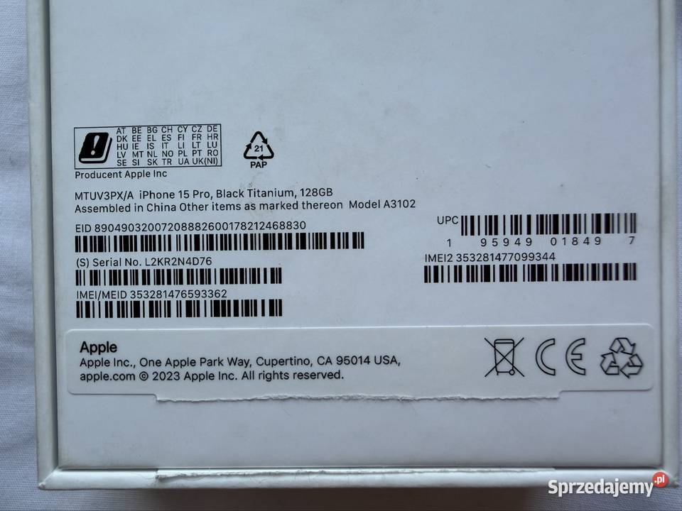 iPhone 15 Pro 128 GB black titanium bateria 88 Apple / iPhone Biała Podlaska sprzedam