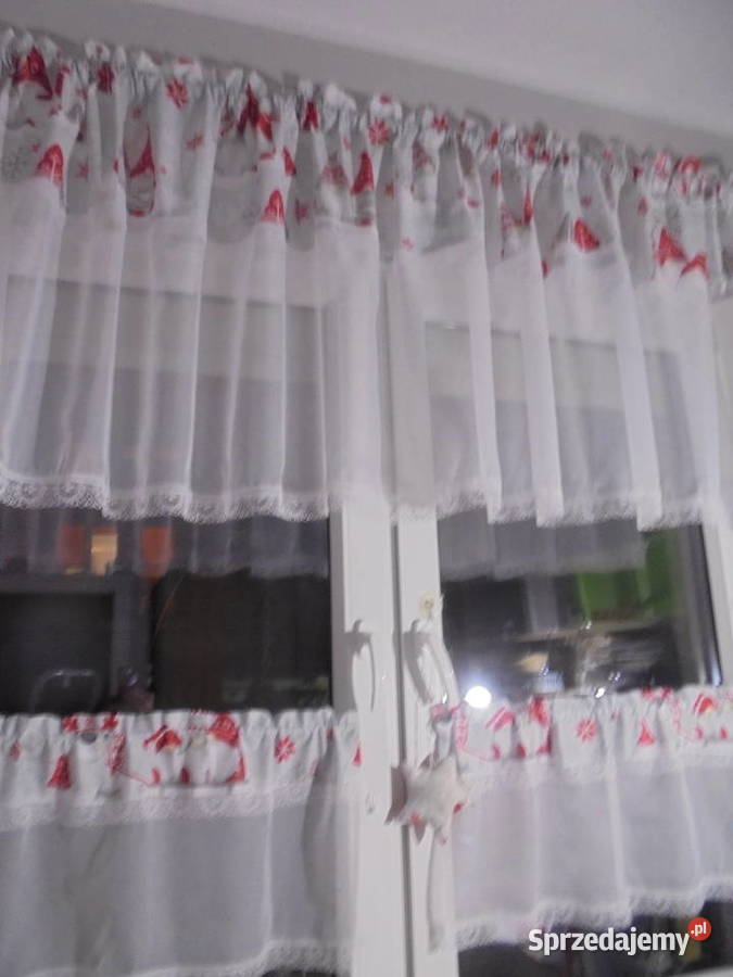 firankikomplet świateczny góra 30066 2x7837 biały Włocławek sprzedam