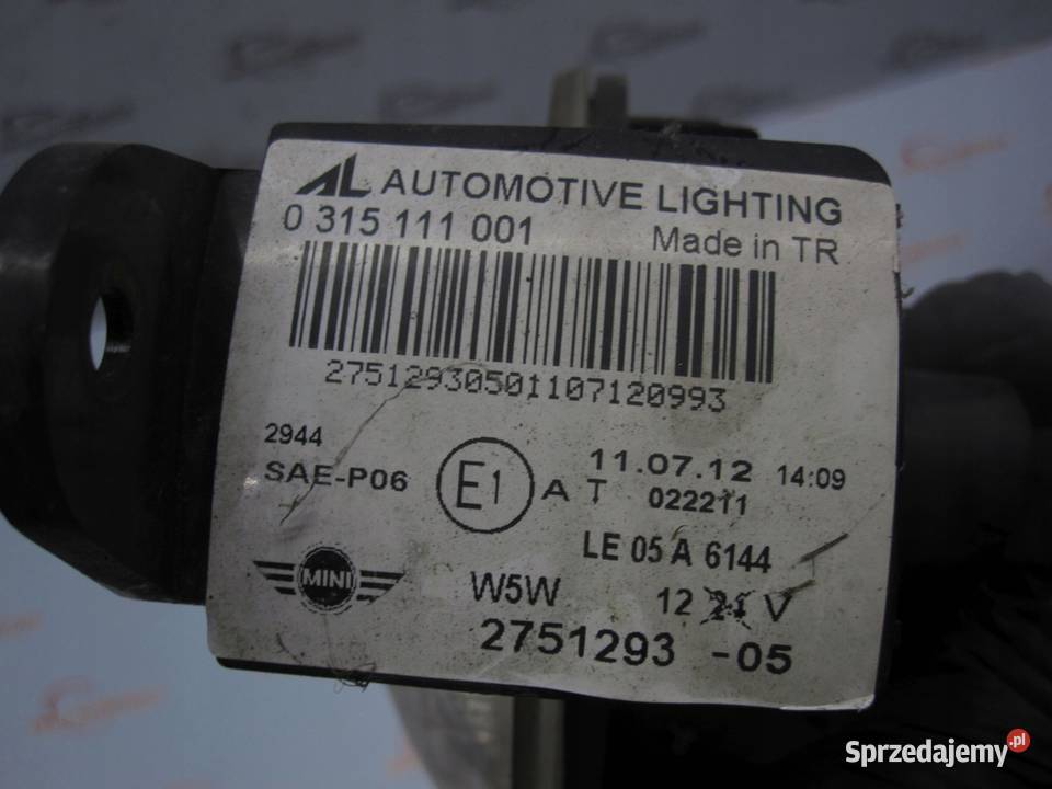 MINI COOPER II R56 12r halogen 2751293 Kielce