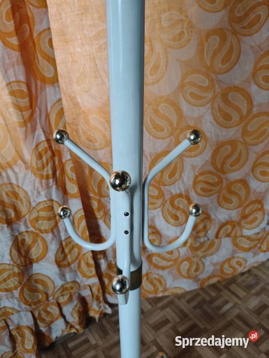 wieszak loft retro biały złoty metal i plastik 40cm