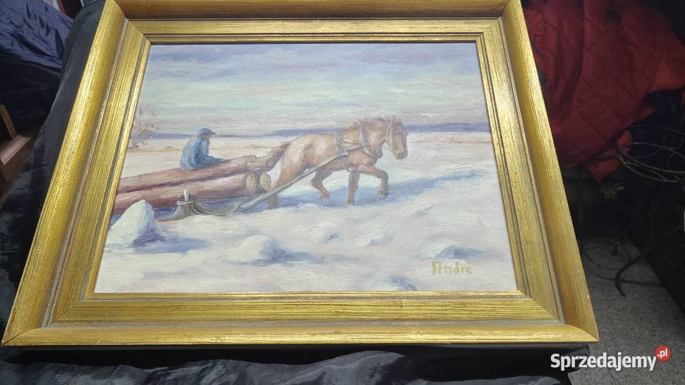 obraz w złotej ramie na płótnie podkarpackie Łańcut